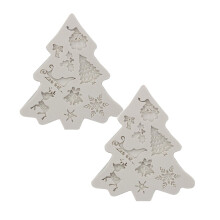 Moules à cake pops en silicone Xubond, motif sapin de Noël et flocon de neige
