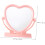 Tabletop Vanity Makeup Mirror with Smooth Reflection Portable Heart Shaped Double Sided Plastic 8