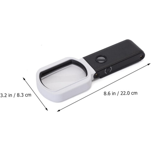 Handheld Reading Magnifier LED Light Multipurpose Enlarging Details Abs Acrylic Material 1