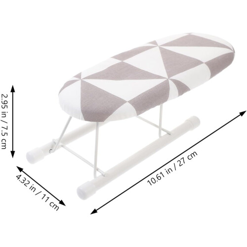 Small Ironing Board Tabletop Ironing Stool Oval Shaped Panel Cloth Steel Foldable Space-Saving Design 1
