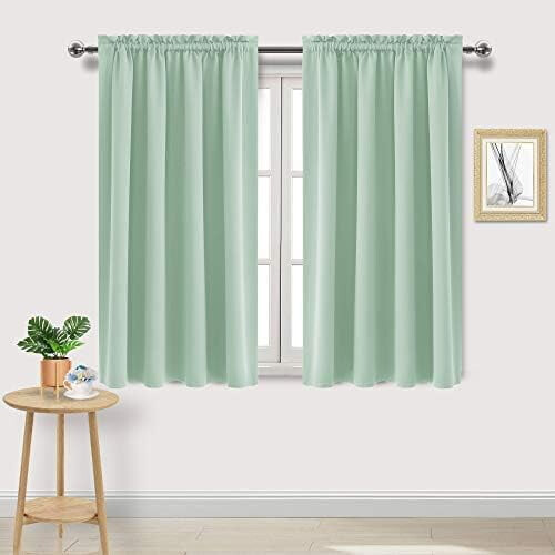 Cortinas Blackout Verde Claro 52x45 polegadas Conjunto de 2