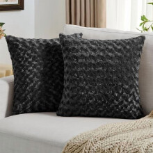 Housses de coussin à imprimé roses noires, 45 x 45 cm, lot de 2
