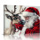 Quadro vintage em tela com Papai Noel e renas, 40x30cm 1