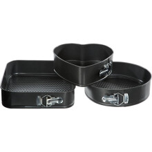3-Piece Black Aluminum Springform Cake Pan Set
