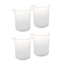 Laboratoryjny plastikowy kubek miarowy przezroczysty 50 ml 4 szt.