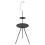 Portable folding round table with double layer and light 2