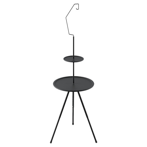Portable folding round table with double layer and light 1