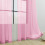 Voile Sheer Curtains Pink Grommet 1 Panel 52" W 4