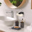 Porte-savon magnétique pour douche, support mural en ABS noir 4