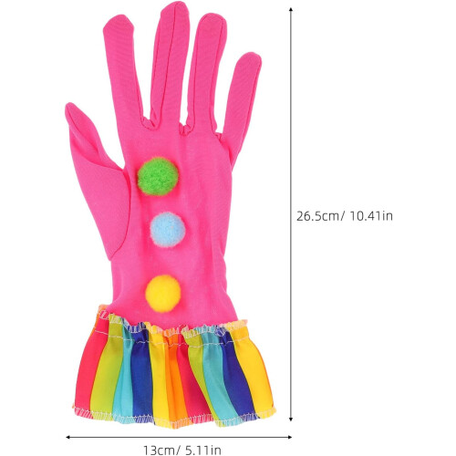 Fargerike Dot Stripe Clown Hansker for Voksne Elastisk Mykt Cosplay Tilbehør 1
