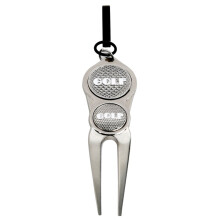 Pitch Repair Tool with Golf Ball Marker Silver