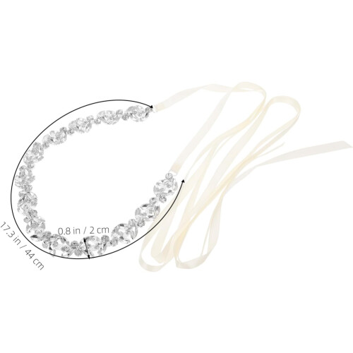 Bröllopsbälte med strass och satinband, elegant klänningsaccessoar 1