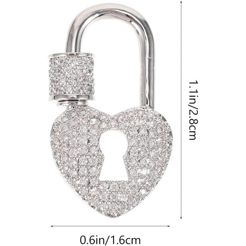 Fermoir de collier en forme de cœur, accessoire DIY, or blanc K, fermoir multifonctionnel 1