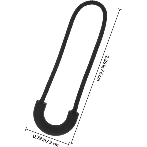 40pcs Semicircle Zipper Pull Heads Replacement Kit Black Zipper Accessories 1