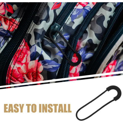 40pcs Semicircle Zipper Pull Heads Replacement Kit Black Zipper Accessories 2