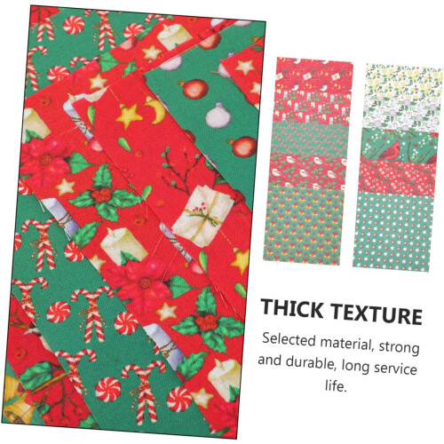 10Pcs Natal algodão tecido quadrados 25X25Cm DIY impresso pano patchwork 2