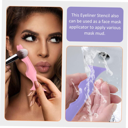 10pcs Silicone Eyeliner Stencils for Makeup Eyeliner Stencil Lipstick Wearing Aids Multi-function Tool 1