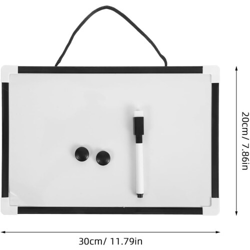 Tableau blanc double face à suspendre, pour petits espaces, effaçable à sec et dessin. 1