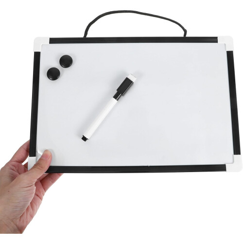 Tableau blanc double face à suspendre, pour petits espaces, effaçable à sec et dessin. 2