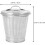 2pcs Mini White Iron Garbage Can with Lid Storage Pot Waste Storage Bin for Home Use Suitable 2