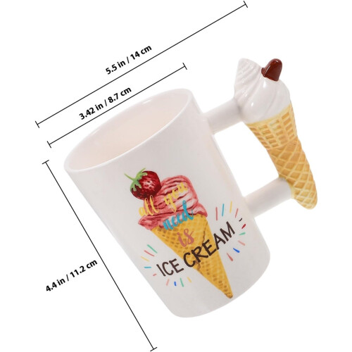 Keramik-Kaffeebecher 380 ml, niedliche Cartoon-Eiscremeform 1