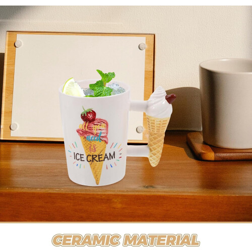 Keramik-Kaffeebecher 380 ml, niedliche Cartoon-Eiscremeform 2