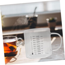 Messskala für Glas-Kaffeebecher, handlicher Becher für Zuhause und Café