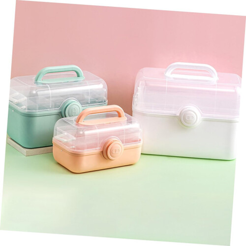First Aid Kit Medicine Storage Boxes Home Medicine Containers Desktop Storage Case 2