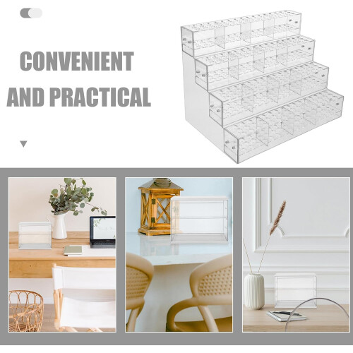 4tier Pen Holder Storage Rack for Office Display Acrylic Design Slots 2