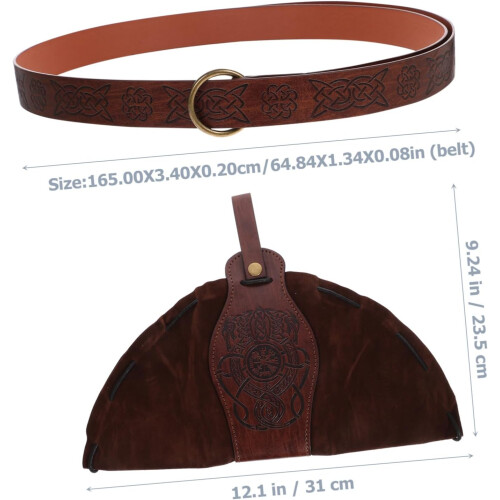 Θήκη για Ζώνη Viking, Μεσαιωνική Ζώνη και Θήκη για Ιππότες, Vintage Δέρμα 1