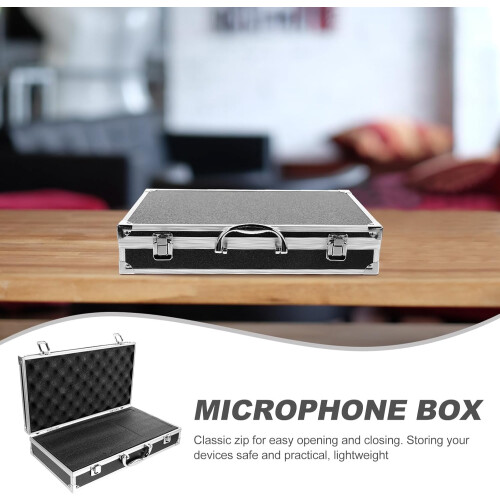 Microphone Carrying Box Aluminium Alloy Shockproof Crush-Resistant Case 2