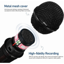 Micrófono dinámico con cable y conector de 6,5 mm para retransmisiones en directo y uso vocal.