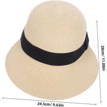 Sombrero plegable tejido a mano para protección solar de verano, gorra de playa de ala ancha para viajes.
