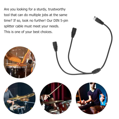 Cable divisor flexible MIDI macho a doble hembra de 5 m para teclado MIDI. 2