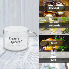 Glas-Kaffeebecher, 500 ml, großer Milchbecher mit Henkel für Frühstück, Tee, Bürogetränkebecher