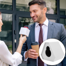 Weiße Mikrofonfahne für Interviewmikrofone, robustes Kunststoff- und Schwammmaterial