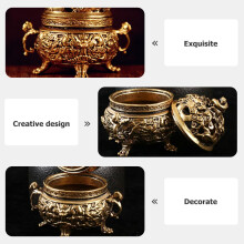 Brûleur d'encens en laiton doré antique vintage (lot de 2)