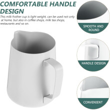 Tasse à mousseur à café en acier inoxydable de 600 ml avec revêtement antiadhésif et design à flux régulier