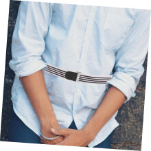 Camisa anti-deslizante masculina Fique cinto ajustable camisa listrada cintura preta e branca