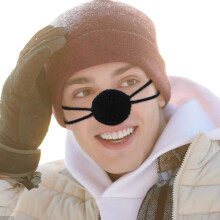 Neusmasker van garen, neusbescherming, zwart, herbruikbaar, neuskapje voor de winter.