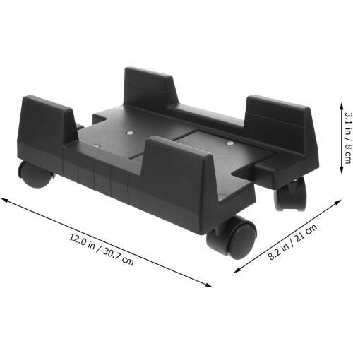 Mobiler CPU-Ständer mit Rollen, großer schwarzer, beweglicher Computer-Tower-Halter, Rollwagen 2