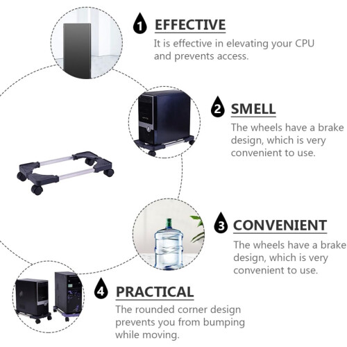 Mobile CPU Stand for Computer Tower Stand Wheels Computer Case Holder for Office Use Rack 2