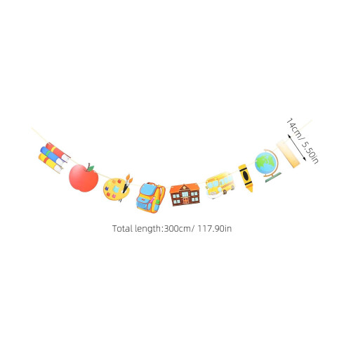 Schulanfangsbanner-Set, bunte Alphabet-Papiergirlande 1