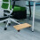 Mobile CPU Stand with Rolling Wheels, Wooden Computer Tower Base in Light Walnut 8