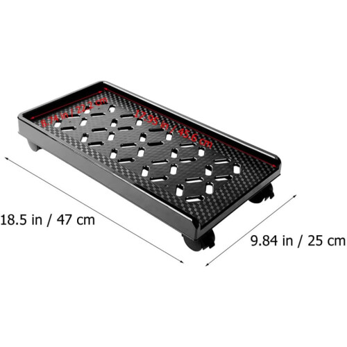 Mobile CPU Stand with Wheels, Computer Case Rack with Casters, Black Desktop Host Rack 1