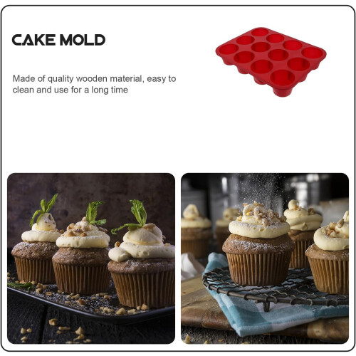 Silikonmuffinsform med 12 koppar, non-stick, flexibel silikonbakform 2