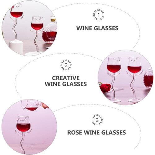 Roséweingläser, Partyweingläser, kreatives dreidimensional 2