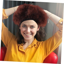 Short Afro Curly Wigs for Women Fluffy Wig Synthetic Hair for Halloween Cosplay Role Play Party