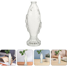 Bouteille en forme de poisson avec bouchon en liège, vase en verre, bouchon en bois, design décoratif pour la maison