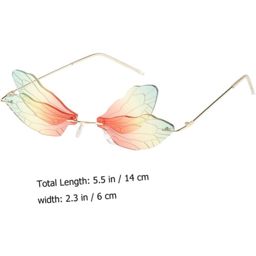 Dragonfly Wing Óculos de sol sem borda Unisex Moda Shade irregular sem quadro 1